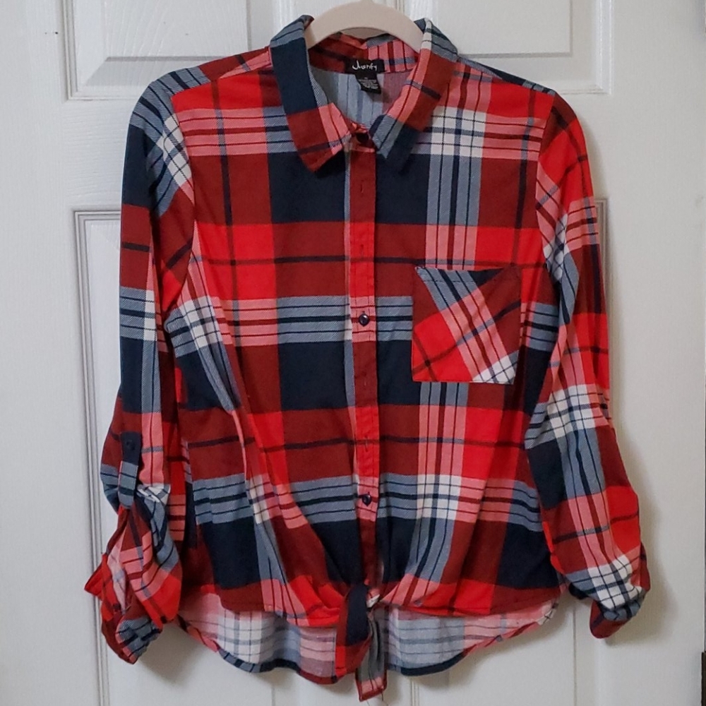 Justify plaid blouse